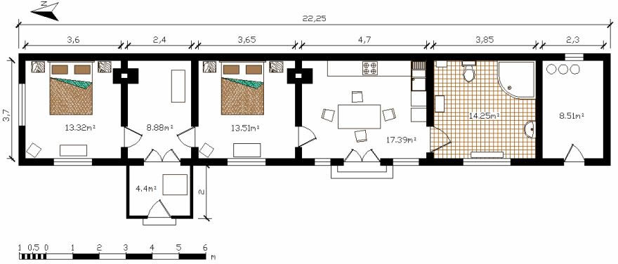 海雕小屋 (73 m²) : 平面图